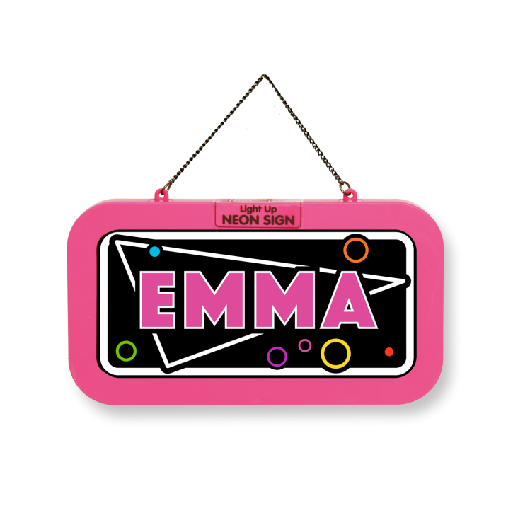 LED Leuchtschild Neonschild mit Namen , Leuchtende Wanddekoration mit Batterie, 18,7x10,3x1,6cm -  Emma