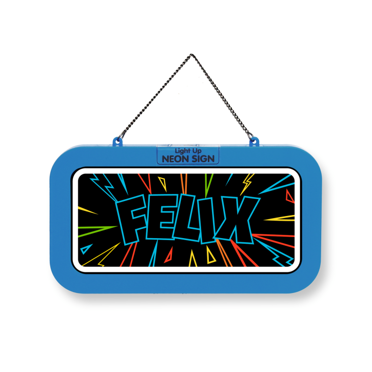 LED Leuchtschild Neonschild mit Namen , Leuchtende Wanddekoration mit Batterie, 18,7x10,3x1,6cm -  Felix
