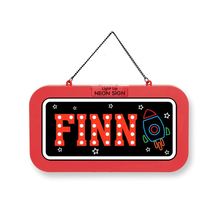 LED Leuchtschild Neonschild mit Namen , Leuchtende Wanddekoration mit Batterie, 18,7x10,3x1,6cm -  Finn