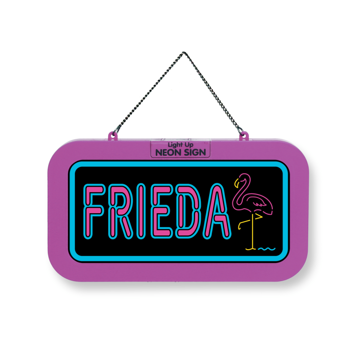 LED Leuchtschild Neonschild mit Namen , Leuchtende Wanddekoration mit Batterie, 18,7x10,3x1,6cm -  Frieda