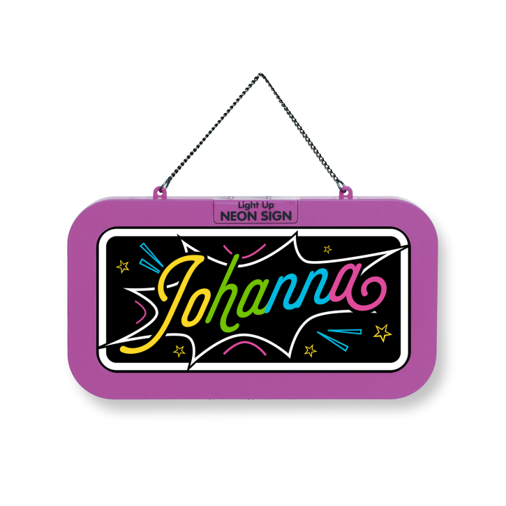 LED Leuchtschild Neonschild mit Namen , Leuchtende Wanddekoration mit Batterie, 18,7x10,3x1,6cm -  Johanna