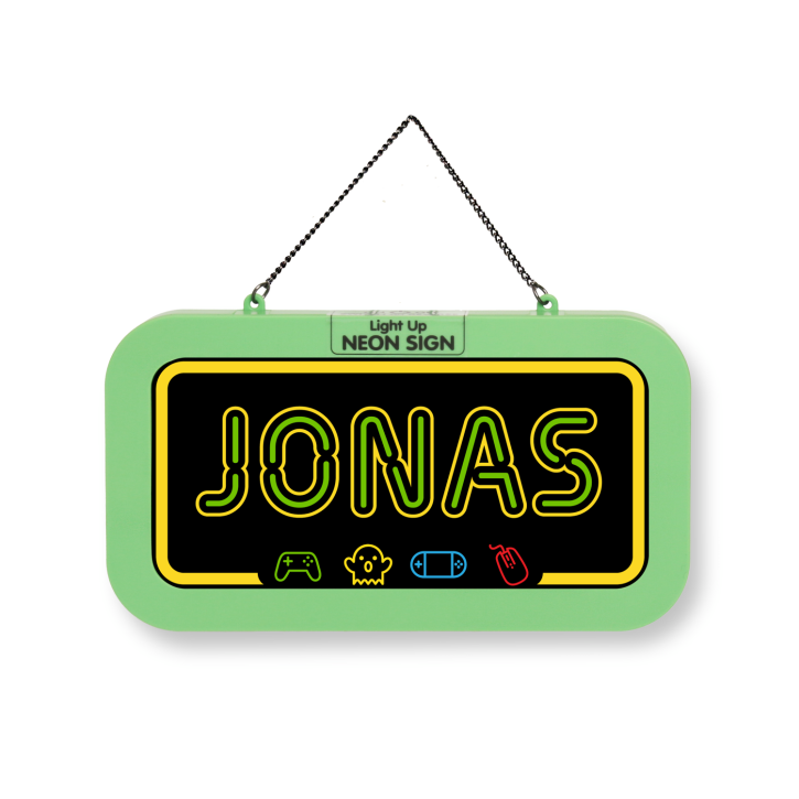 LED Leuchtschild Neonschild mit Namen , Leuchtende Wanddekoration mit Batterie, 18,7x10,3x1,6cm -  Jonas