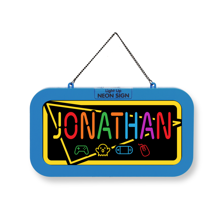 LED Leuchtschild Neonschild mit Namen , Leuchtende Wanddekoration mit Batterie, 18,7x10,3x1,6cm -  Jonathan