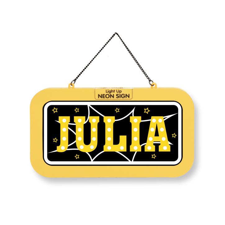 LED Leuchtschild Neonschild mit Namen , Leuchtende Wanddekoration mit Batterie, 18,7x10,3x1,6cm -  Julia