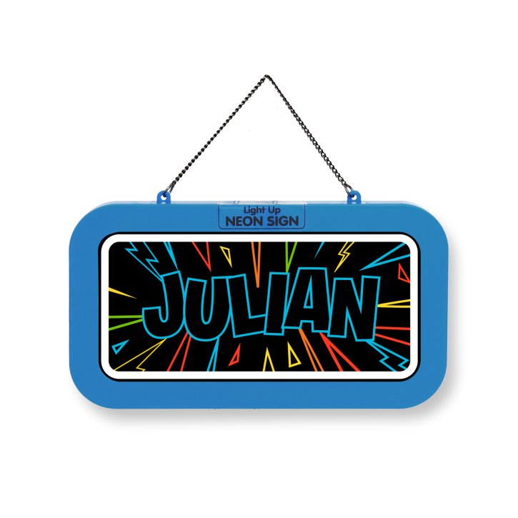 LED Leuchtschild Neonschild mit Namen , Leuchtende Wanddekoration mit Batterie, 18,7x10,3x1,6cm -  Julian