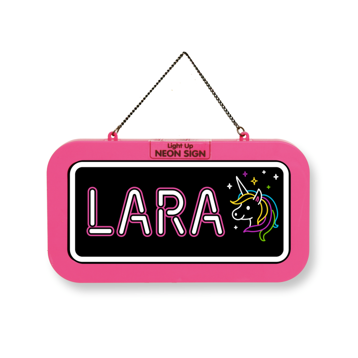 LED Leuchtschild Neonschild mit Namen , Leuchtende Wanddekoration mit Batterie, 18,7x10,3x1,6cm -  Lara