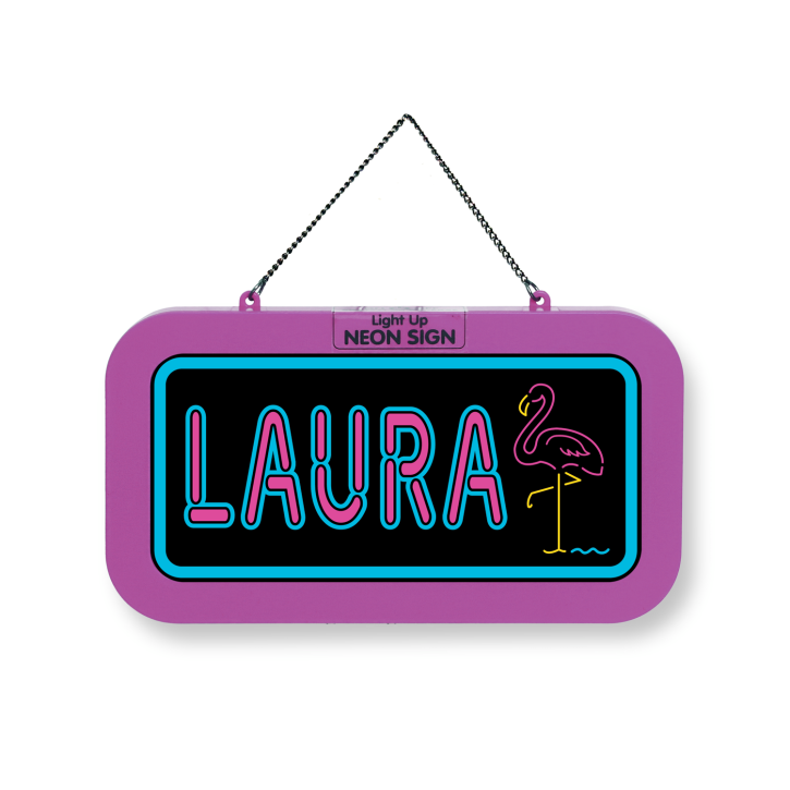 LED Leuchtschild Neonschild mit Namen , Leuchtende Wanddekoration mit Batterie, 18,7x10,3x1,6cm -  Laura