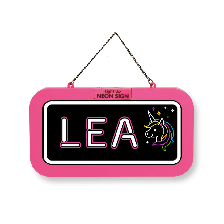 LED Leuchtschild Neonschild mit Namen , Leuchtende Wanddekoration mit Batterie, 18,7x10,3x1,6cm -  Lea