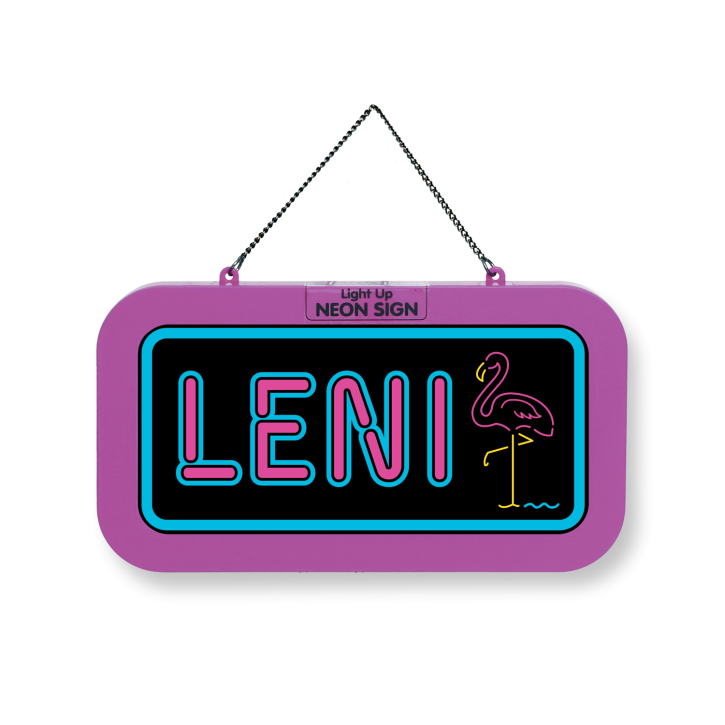 LED Leuchtschild Neonschild mit Namen , Leuchtende Wanddekoration mit Batterie, 18,7x10,3x1,6cm -  Leni