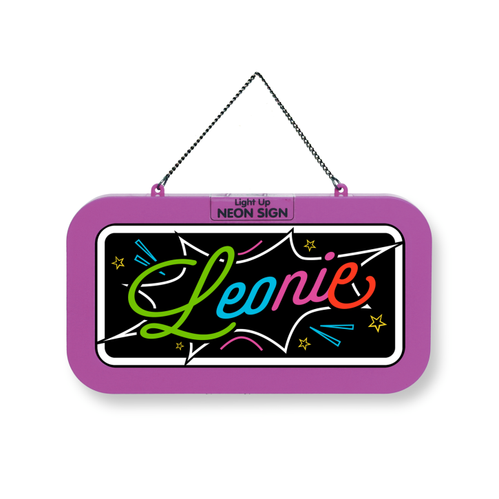 LED Leuchtschild Neonschild mit Namen , Leuchtende Wanddekoration mit Batterie, 18,7x10,3x1,6cm -  Leonie