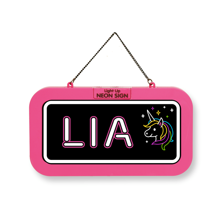 LED Leuchtschild Neonschild mit Namen , Leuchtende Wanddekoration mit Batterie, 18,7x10,3x1,6cm -  Lia