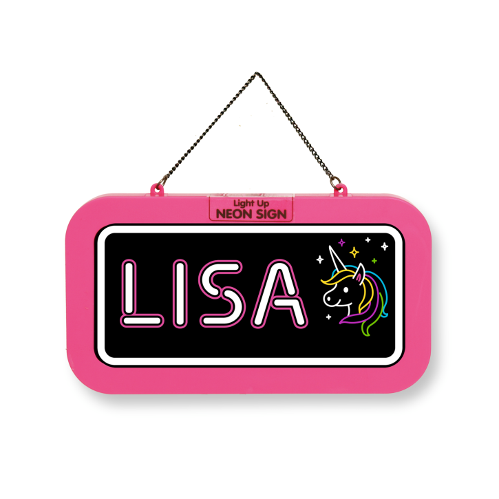 LED Leuchtschild Neonschild mit Namen , Leuchtende Wanddekoration mit Batterie, 18,7x10,3x1,6cm -  Lisa