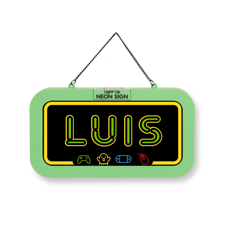LED Leuchtschild Neonschild mit Namen , Leuchtende Wanddekoration mit Batterie, 18,7x10,3x1,6cm -  Luis