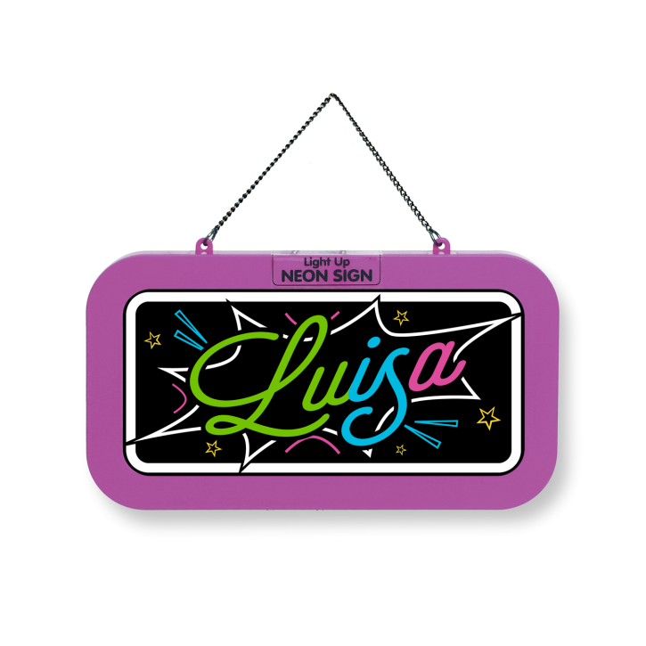 LED Leuchtschild Neonschild mit Namen , Leuchtende Wanddekoration mit Batterie, 18,7x10,3x1,6cm -  Luisa