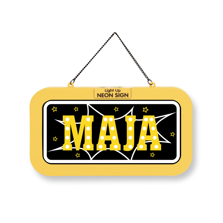 LED Leuchtschild Neonschild mit Namen , Leuchtende Wanddekoration mit Batterie, 18,7x10,3x1,6cm -  Maja