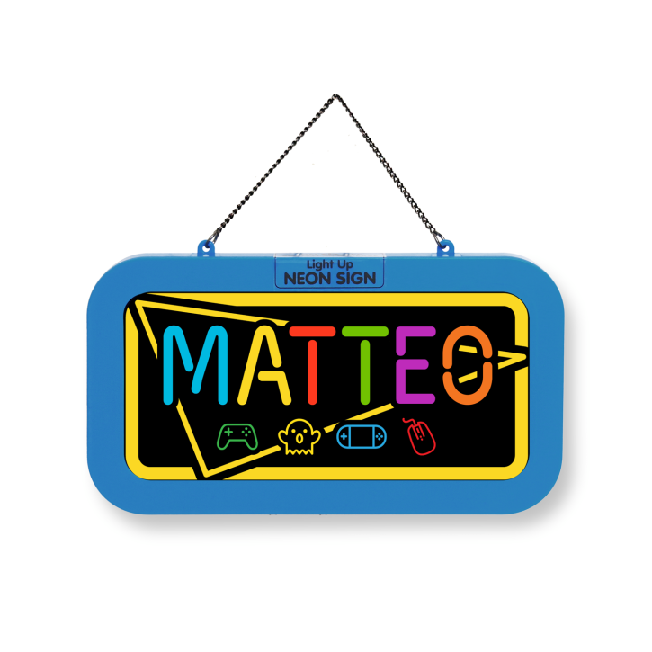 LED Leuchtschild Neonschild mit Namen , Leuchtende Wanddekoration mit Batterie, 18,7x10,3x1,6cm -  Matteo