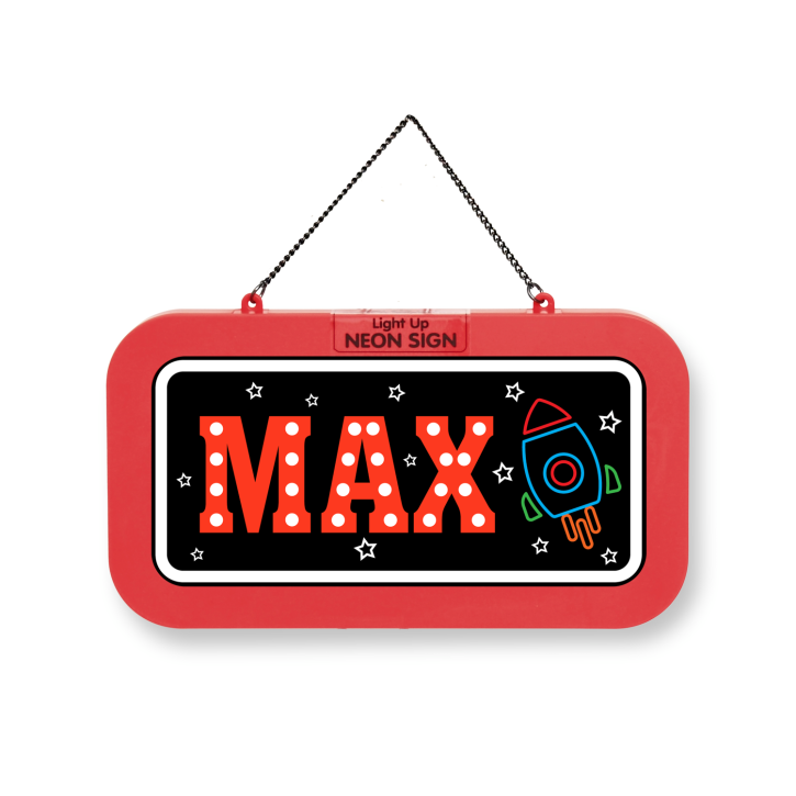 LED Leuchtschild Neonschild mit Namen , Leuchtende Wanddekoration mit Batterie, 18,7x10,3x1,6cm -  Max