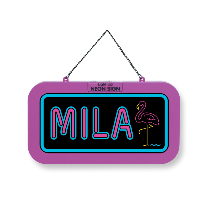LED Leuchtschild Neonschild mit Namen , Leuchtende Wanddekoration mit Batterie, 18,7x10,3x1,6cm -  Mila