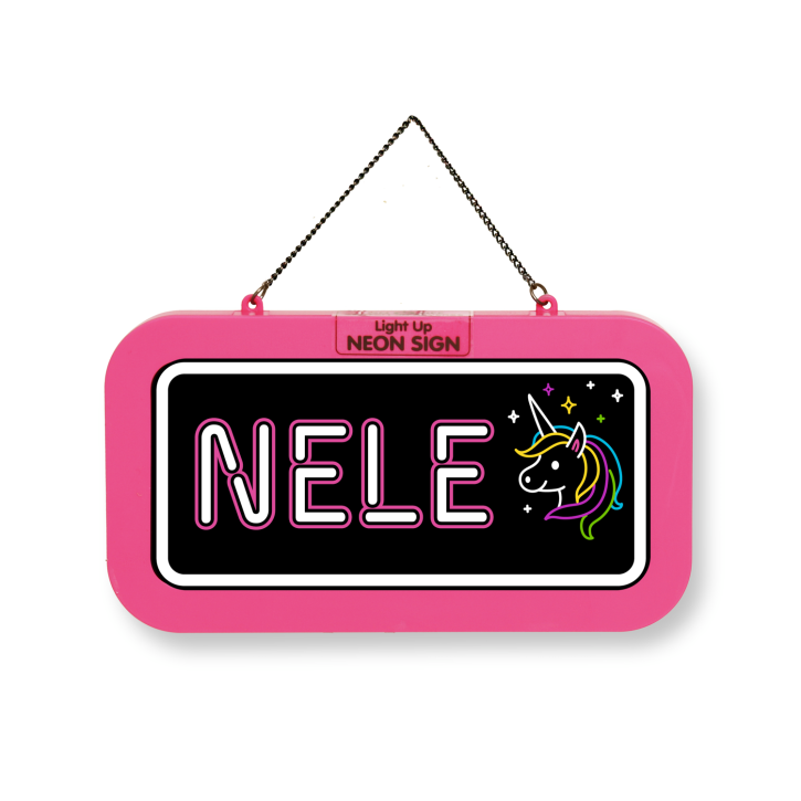 LED Leuchtschild Neonschild mit Namen , Leuchtende Wanddekoration mit Batterie, 18,7x10,3x1,6cm -  Nele