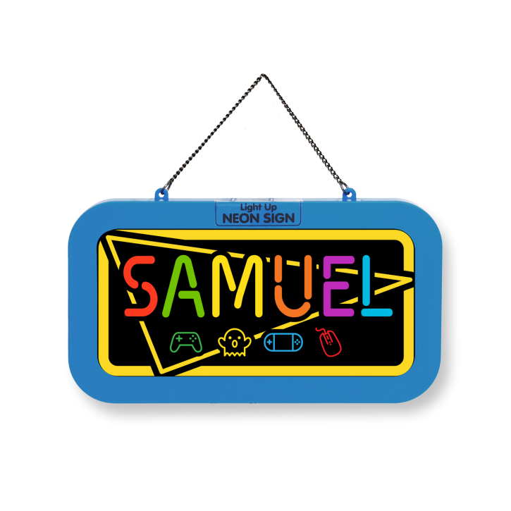LED Leuchtschild Neonschild mit Namen , Leuchtende Wanddekoration mit Batterie, 18,7x10,3x1,6cm -  Samuel