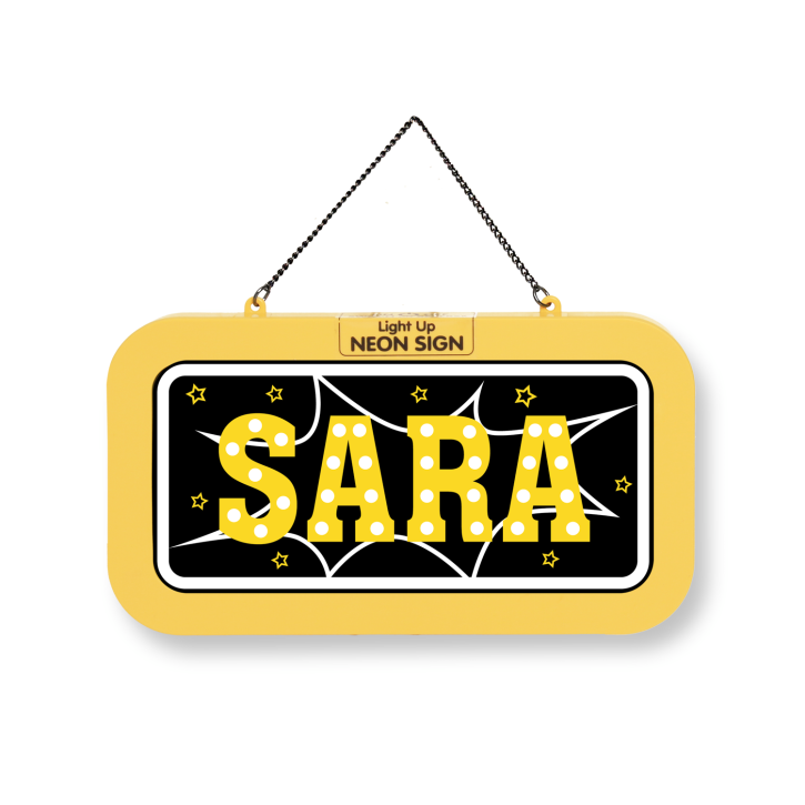 LED Leuchtschild Neonschild mit Namen , Leuchtende Wanddekoration mit Batterie, 18,7x10,3x1,6cm -  Sara