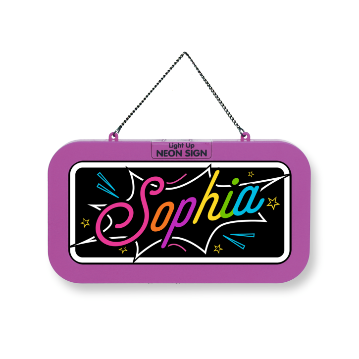 LED Leuchtschild Neonschild mit Namen , Leuchtende Wanddekoration mit Batterie, 18,7x10,3x1,6cm -  Sophia