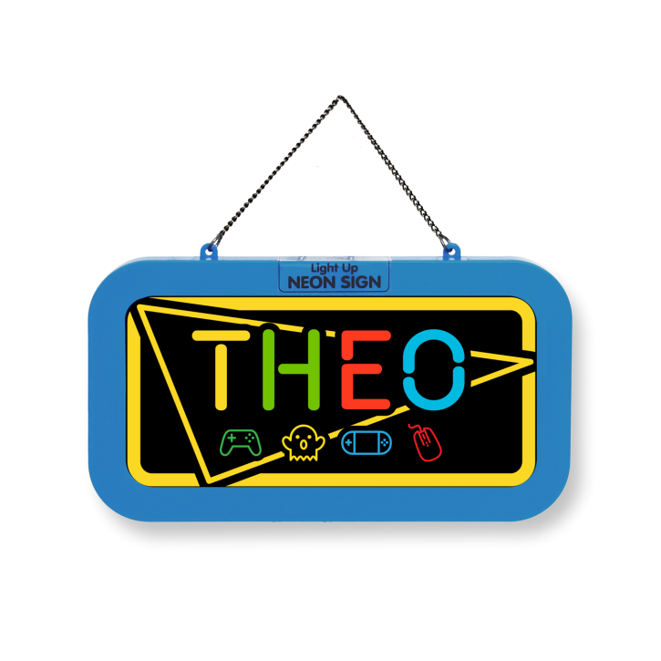 LED Leuchtschild Neonschild mit Namen , Leuchtende Wanddekoration mit Batterie, 18,7x10,3x1,6cm -  Theo