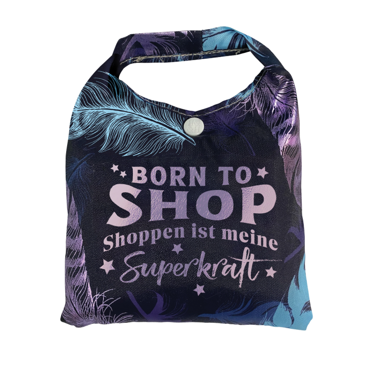 Vorpersonalisierte Glitzernde Einkaufstasche - Shopper Bag Born to Shop