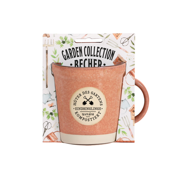 Garden Collection Becher aus Steinzeug, Rustikale Kaffeetasse Tasse -für Hüter des Gartens