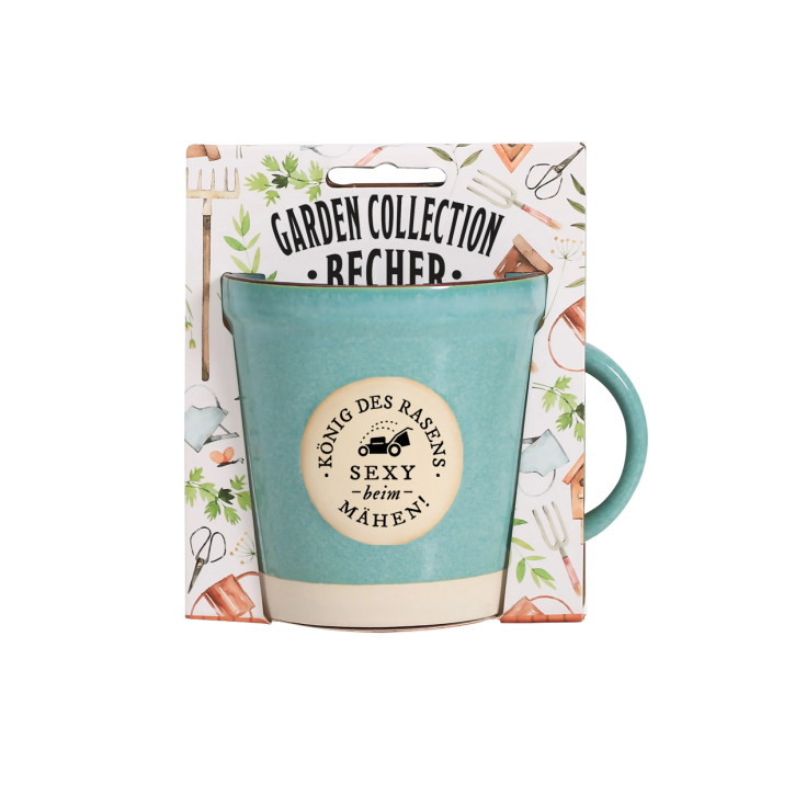 Garden Collection Becher aus Steinzeug, Rustikale Kaffeetasse Tasse -für König des Rasens