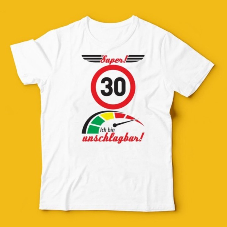 T-Shirt "30", Größe M, Baumwolle- zum 30. Geburtstag