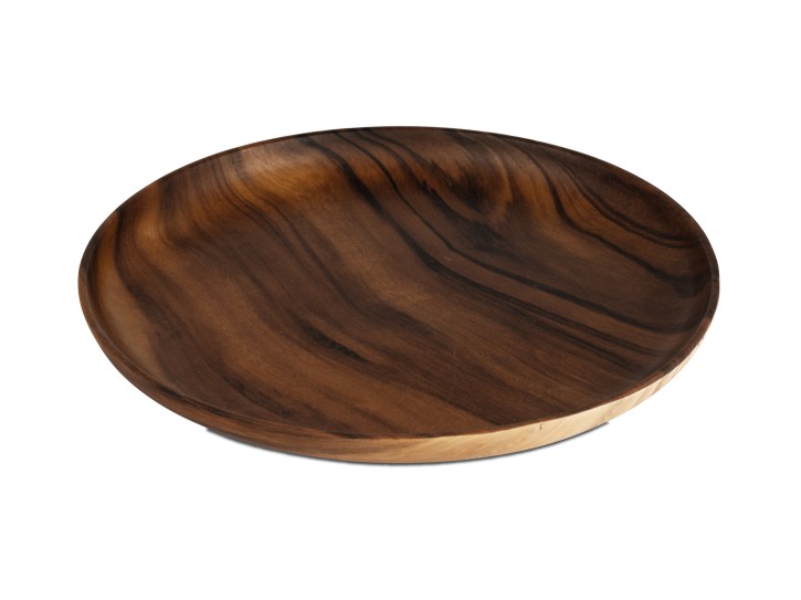 Dekoration Geschenk Teller rund Schale Holzoptik 30cm