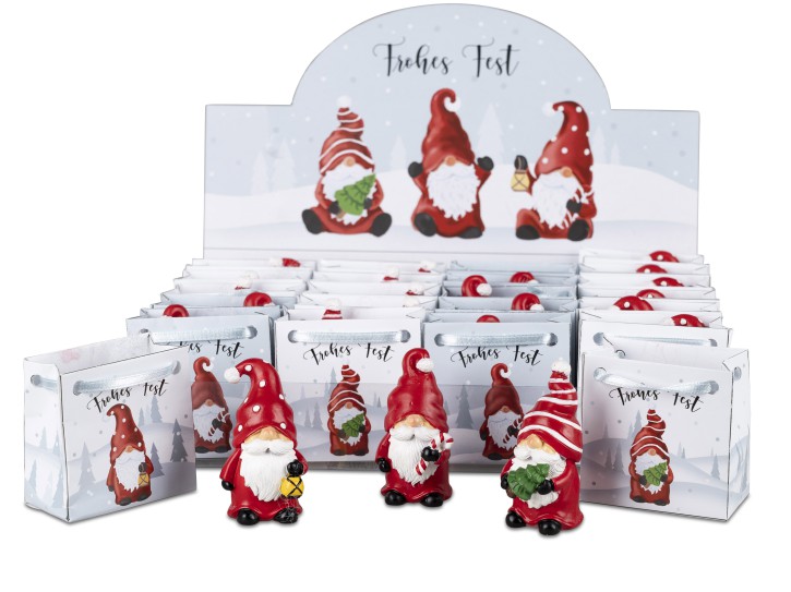 Weihnachtlicher Wichtel stehend 6cm , Lieferumfang 1 Stück