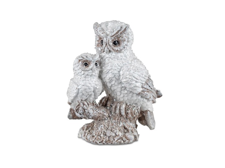 formano Deko Figur Eulenpaar H.11cm Winterzeit aus Kunststein