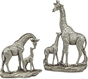 1 von 2 Dekoratives Deko-Figur Giraffenpaar 18cm Farbe Antik-Silber oder antikgold