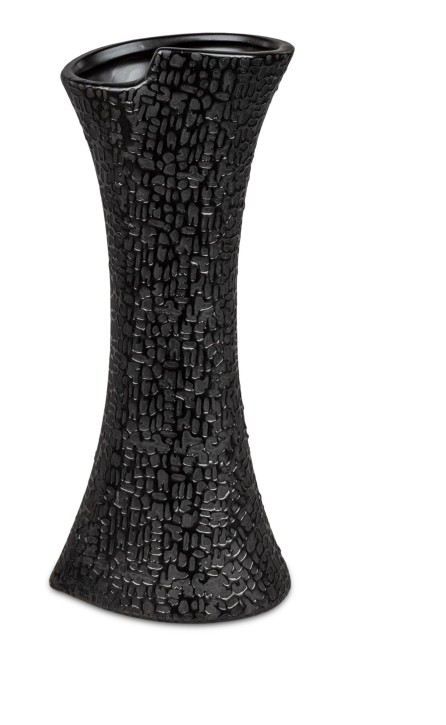 Formano Blumenvase Dekovase Vase  aus Keramik 20x12cm  in schwarz-matt