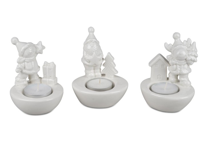 Teelichtleuchter Licht Weihnachten Porzellan weiss 1 von 3