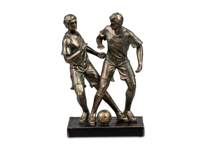 Formano Figur Dekofigur aus Keramik Fussballspieler sitzend  23x17cm bronzefarben - Geschenke für Fußballer