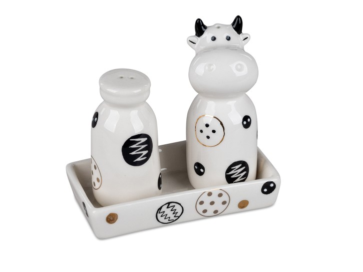 1 Set Salz+Pfeffer Witziges Streuer set/Salz+Pfefferset als Kuh und Milchkanne  ca. 10x11cm aus Keramik- für ein lustiges Frühstück