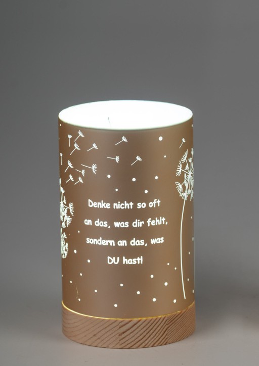 formano 1 Stück  Deko-Licht grün mit LED-Licht + Timer 15cm mit Spruch: Denke nicht so oft