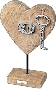 Herz +Schlüssel aus Alu Mango Holz- Geschenke zur Hauseinweihung Herz +Schlüssel aus Alu Mango Holz- Geschenke zur Hauseinweihung