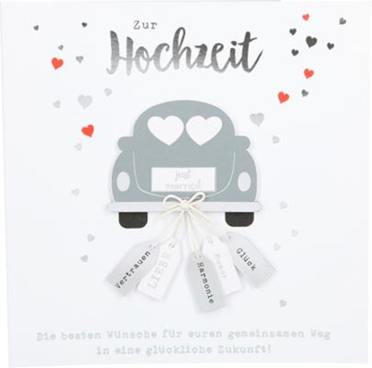 Glamour Glitzer Grußkarte Klappkarte mit Umschlag Zur Hochzeit die besten Wünsche für...,quadratisch 045