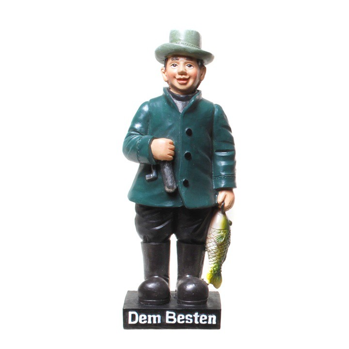 Figur Angler "Dem Besten" - Geschenkidee für Angler- Hobby Angeln 15,5x5,5cm