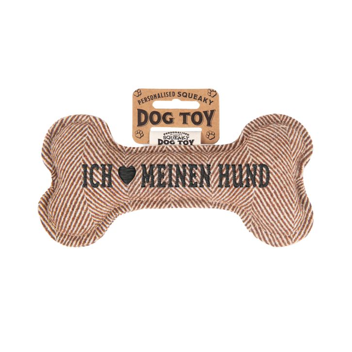 Quietschender Hunde Knochen form-Hundespielzeug Ich love meinen Hund -brown