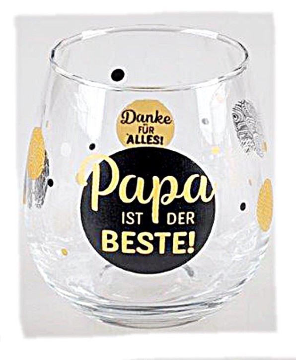 Whiskyglas, Wasserglas oder auch Weinglas mit Spruch Papa ist der Beste