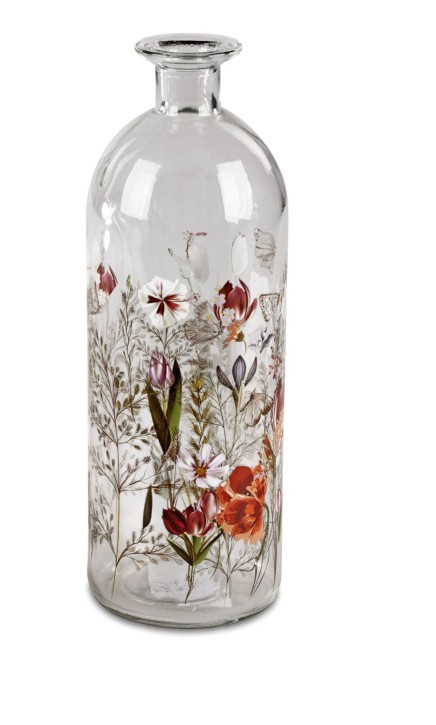Dekorative Vase Blumenvase mit Blumenmotiv 20cm