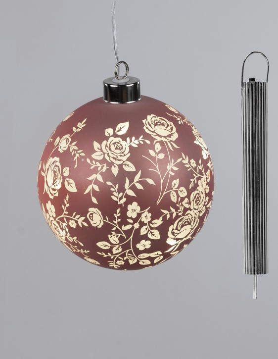 Dekorative hängende Kugel 10cm Rosen-Pastell  LED