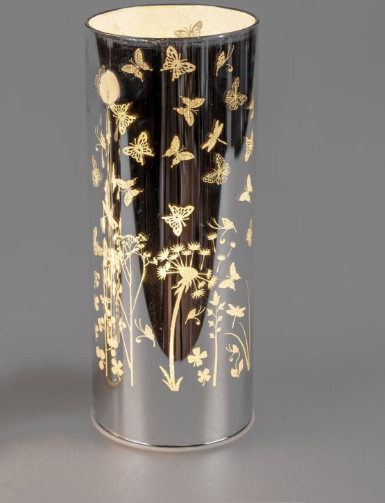 Formano Deko Licht, Tisch Lampe 15cm  mit LED u. Timer Silber