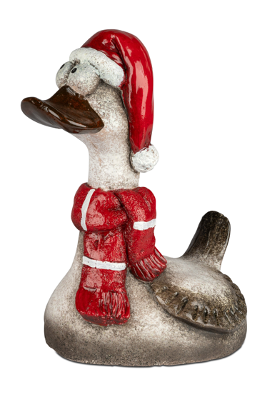  lustige Ente mit Hut Stehend  21 cm Dekorative Holzfigur für Zuhause