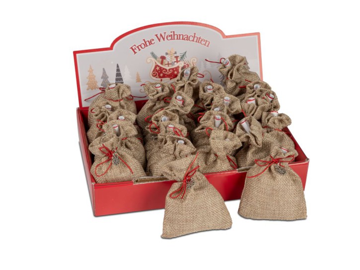 2 Stück Jutesack 7cm für Geldgeschenke Weihnachten oder Nikolaus